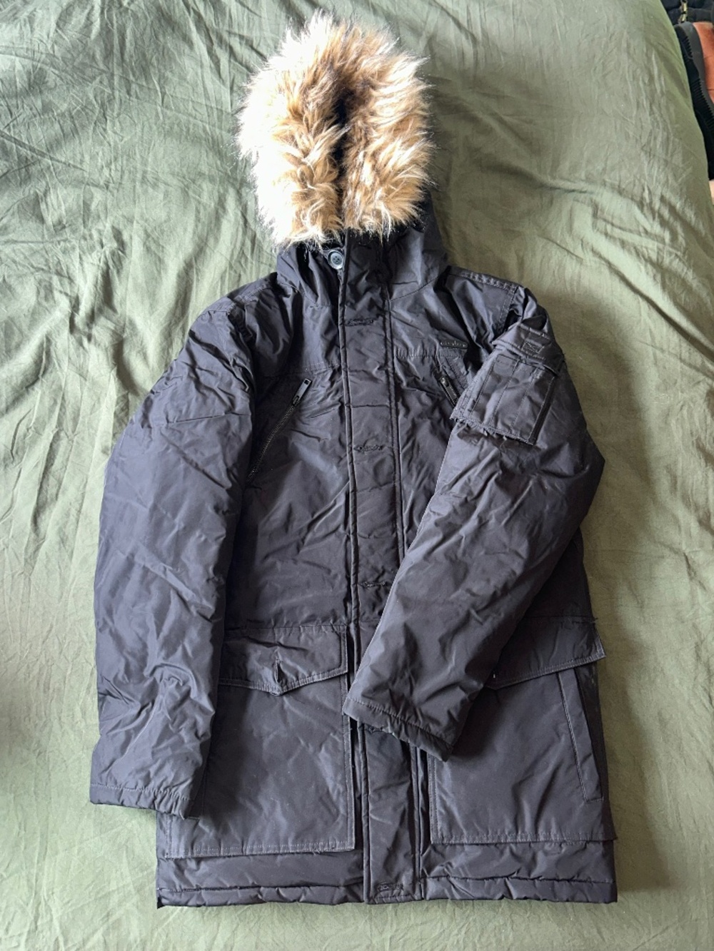 Fur Linen Winter Coat